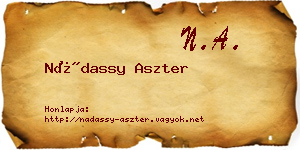 Nádassy Aszter névjegykártya